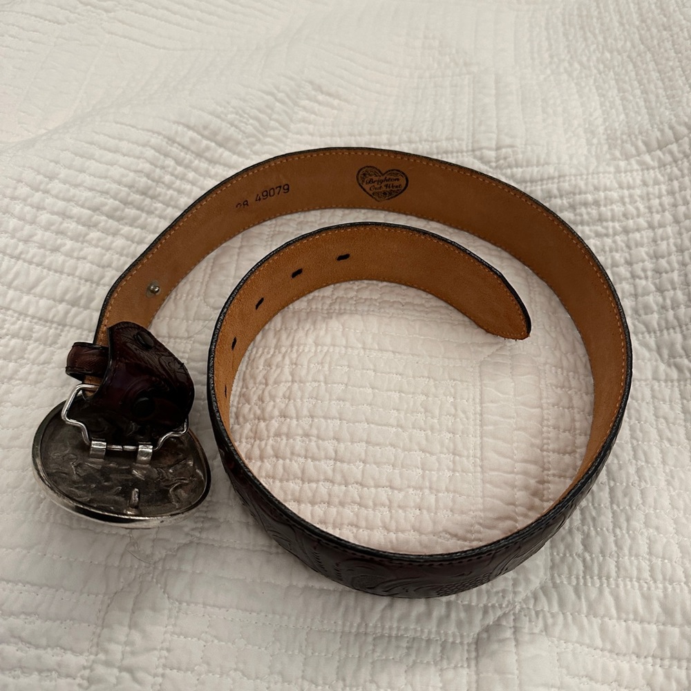 Brighton 28” leather belt with western buckle